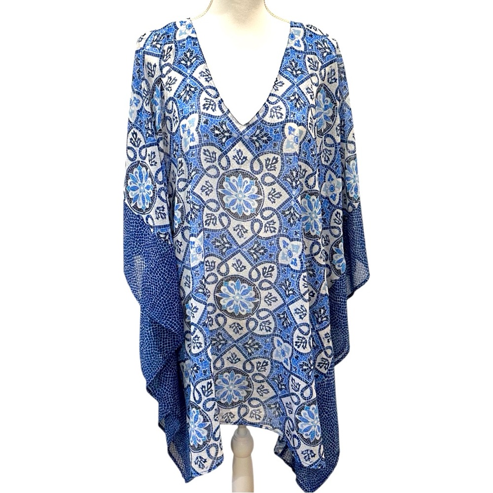 Michael Kors V Neck Caftan Swimsuit Cover Up